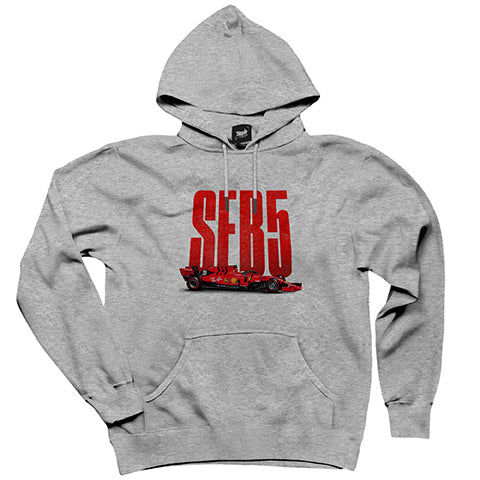 F1 Ferrari SEB5 Gri Kapşonlu Sweatshirt Hoodie