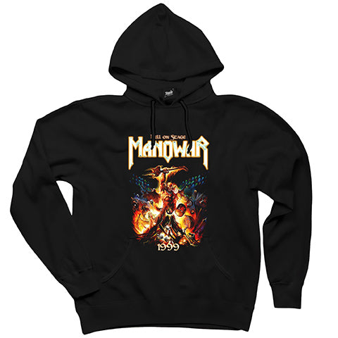 Manowar Hell On Earth Siyah Kapşonlu Sweatshirt Hoodie