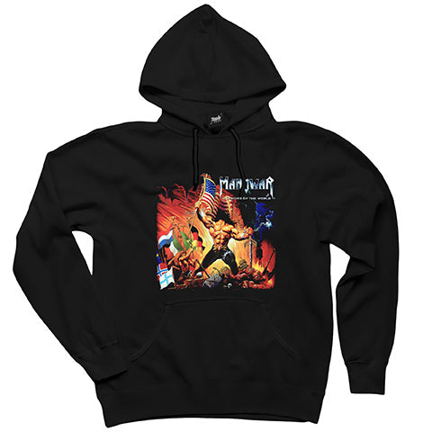 Manowar Warriors of the World Siyah Kapşonlu Sweatshirt Hoodie