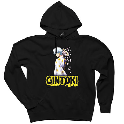 Gintama Sakata Gintoki Siyah Kapşonlu Sweatshirt Hoodie