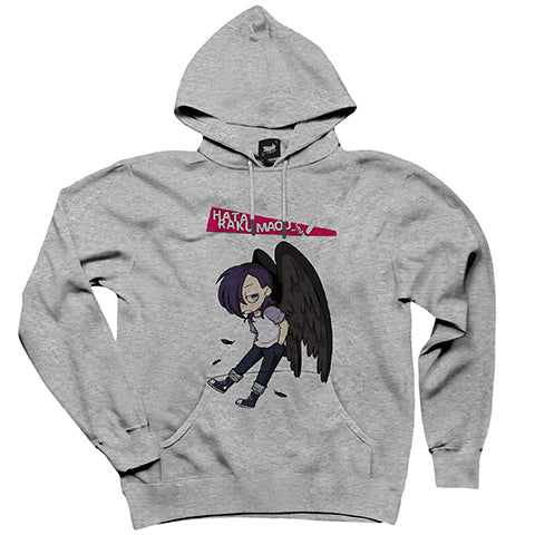 Hataraku Maou Sama Hanzo Urushihara Gri Kapşonlu Sweatshirt Hoodie