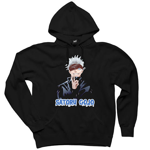 Jajutsu Kaisen Gojo Satoru Siyah Kapşonlu Sweatshirt Hoodie