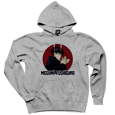 Jujutsu Kaisen Megumi Fushiguro Gri Kapşonlu Sweatshirt Hoodie