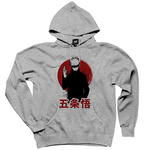 Jujutsu Kaisen Megumi Fushiguro Cartoon Gri Kapşonlu Sweatshirt Hoodie