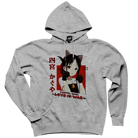 Kaguya Sama Kaguya Shinomiya Gri Kapşonlu Sweatshirt Hoodie