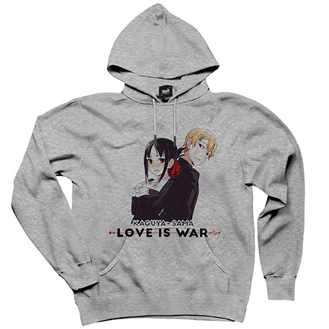 Kaguya Sama Love Is War Gri Kapşonlu Sweatshirt Hoodie