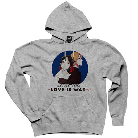 Kaguya Sama Miyuki and Kaguya Gri Kapşonlu Sweatshirt Hoodie