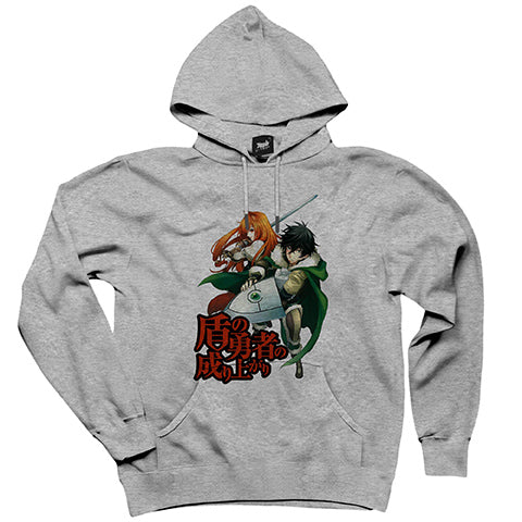 Tate No Yusha Gri Kapşonlu Sweatshirt Hoodie