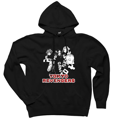 Tokyo Revengers Characters Siyah Kapşonlu Sweatshirt Hoodie