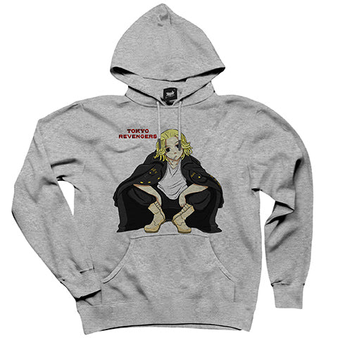 Tokyo Revengers Manjiro Sano Gri Kapşonlu Sweatshirt Hoodie