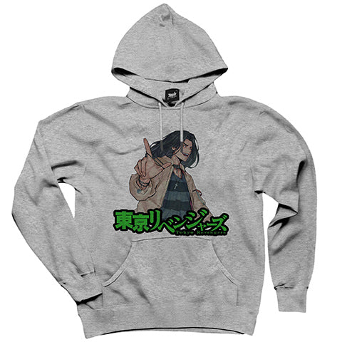 Tokyo Revengers Baji Keisuke Gri Kapşonlu Sweatshirt Hoodie