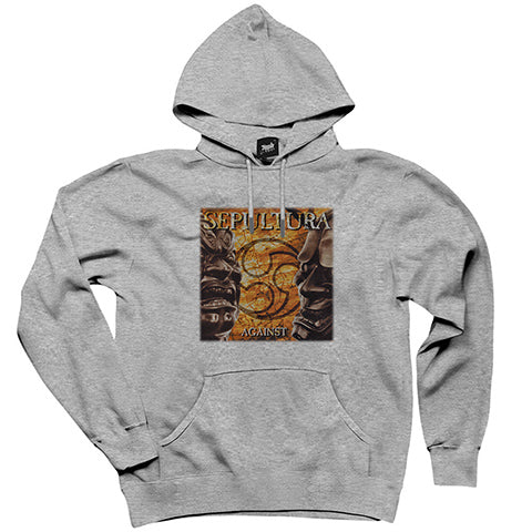 Sepultura Against Gri Kapşonlu Sweatshirt Hoodie