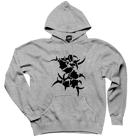 Sepultura Logo Gri Kapşonlu Sweatshirt Hoodie