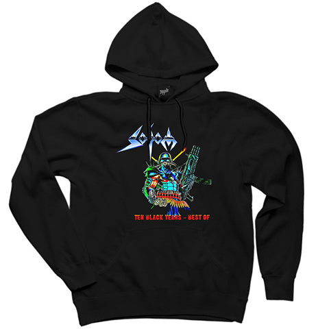 Sodom Ten Black Years Siyah Kapşonlu Sweatshirt Hoodie