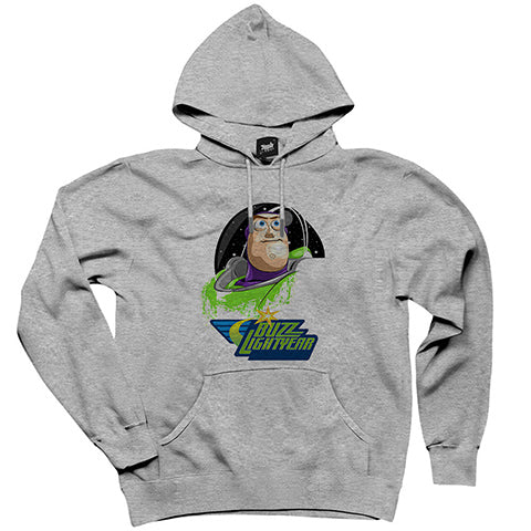Buzz Lightyear Gri Kapşonlu Sweatshirt Hoodie