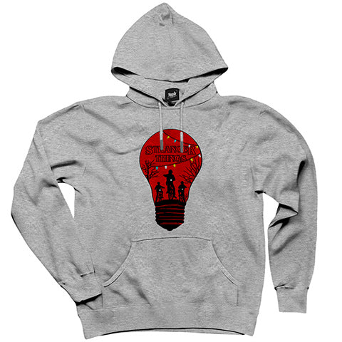 Stranger Things Lamp Gri Kapşonlu Sweatshirt Hoodie