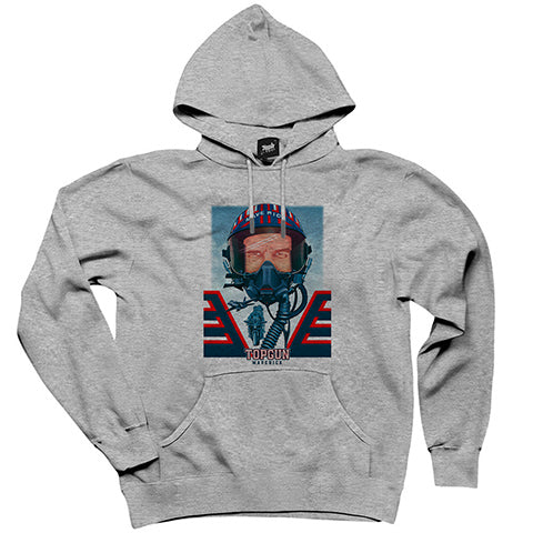 Top Gun 2 Gri Kapşonlu Sweatshirt Hoodie