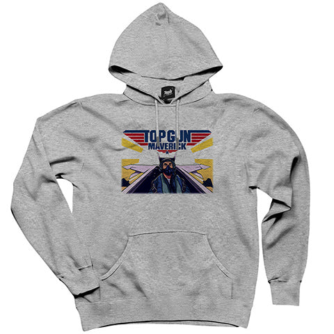 Top Gun Fly Gri Kapşonlu Sweatshirt Hoodie