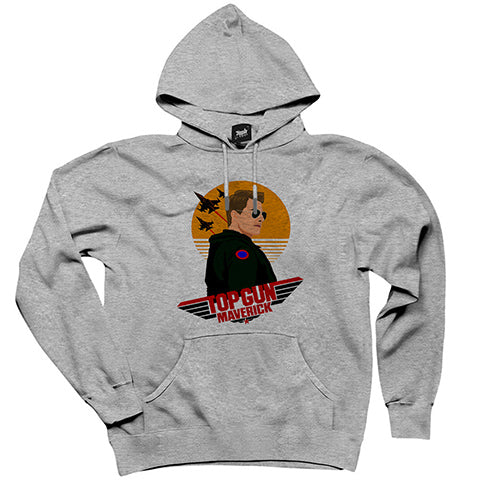 Top Gun Maverıck Gri Kapşonlu Sweatshirt Hoodie