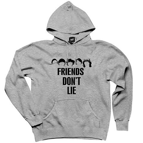 Stranger Things Friend Dont Lie Gri Kapşonlu Sweatshirt Hoodie