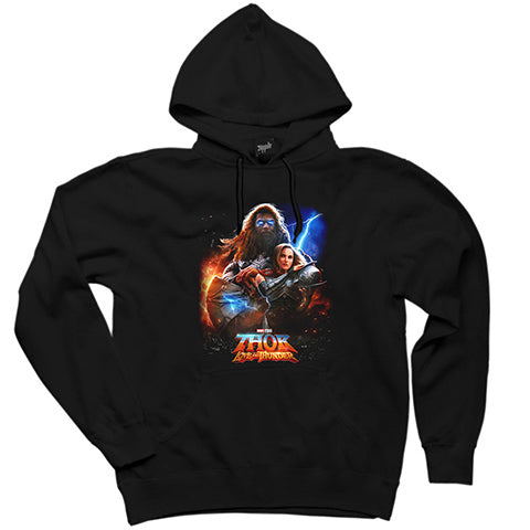 Thor Love And Thunder Lover Siyah Kapşonlu Sweatshirt Hoodie