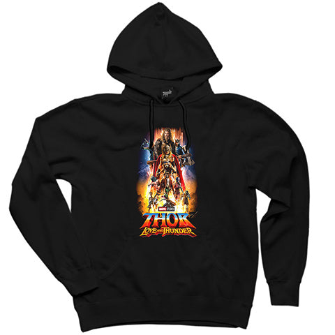 Thor Love And Thunder Team Siyah Kapşonlu Sweatshirt Hoodie