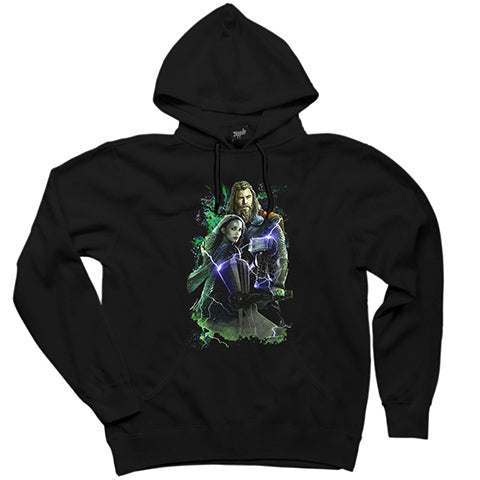 Thor Stained Banner Siyah Kapşonlu Sweatshirt Hoodie
