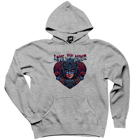 Thor Love And Thunder Jane Foster Gri Kapşonlu Sweatshirt Hoodie