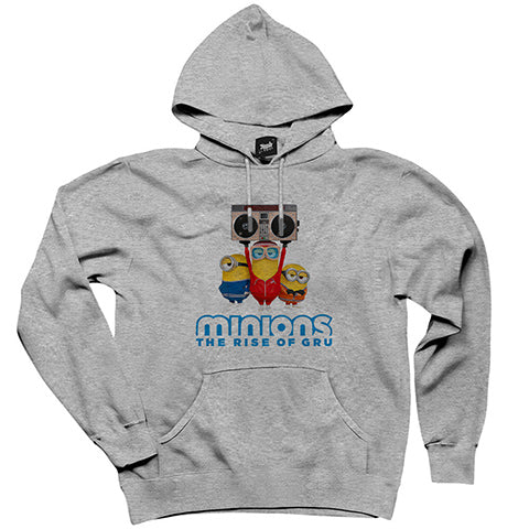 Minions The Rise Of Gru Gri Kapşonlu Sweatshirt Hoodie