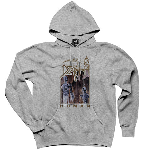 Death Human 2 Gri Kapşonlu Sweatshirt Hoodie