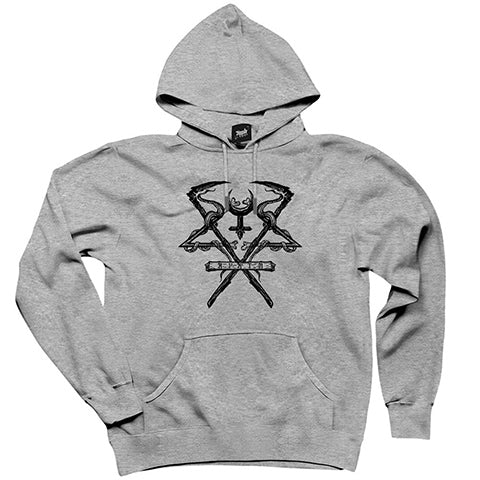 Lorna Shore Logo Gri Kapşonlu Sweatshirt Hoodie