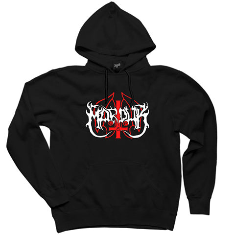 Marduk Logo Siyah Kapşonlu Sweatshirt Hoodie