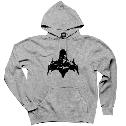 Batman Silluhette Gri Kapşonlu Sweatshirt Hoodie