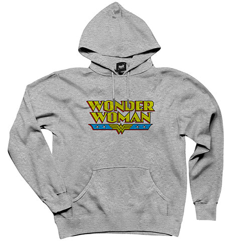 Wonder Woman Vintage Gri Kapşonlu Sweatshirt Hoodie