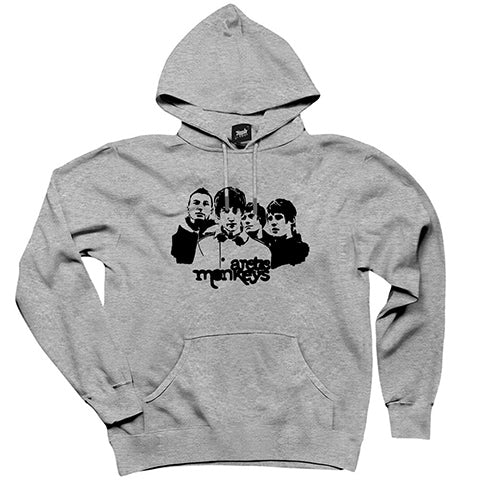 Arctic Monkeys Group Gri Kapşonlu Sweatshirt Hoodie