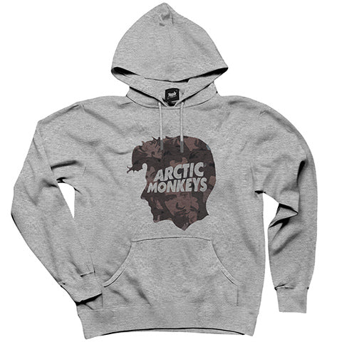 Arctic Monkeys Head Gri Kapşonlu Sweatshirt Hoodie