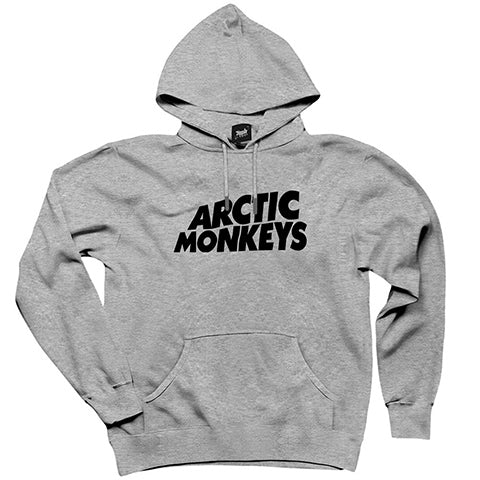 Arctic Monkeys Logo Gri Kapşonlu Sweatshirt Hoodie