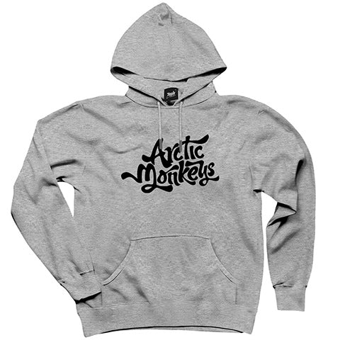 Arctic Monkeys Logo 2 Gri Kapşonlu Sweatshirt Hoodie