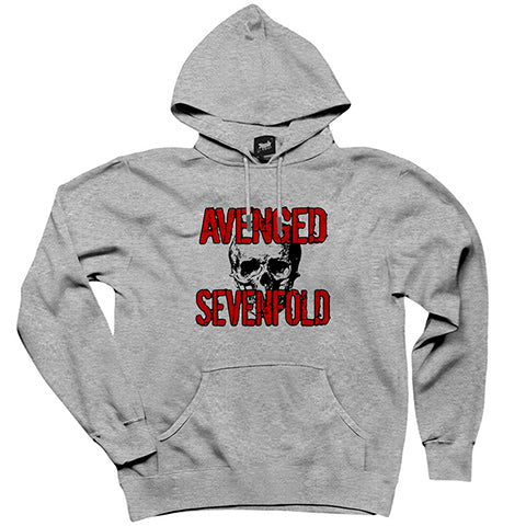 Avenged Sevenfold Skull Gri Kapşonlu Sweatshirt Hoodie