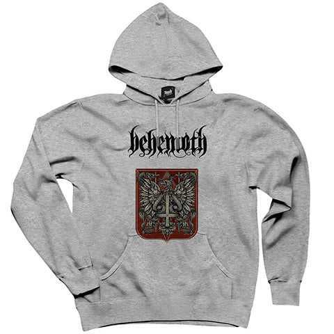 Behemoth Eagle and Snake Gri Kapşonlu Sweatshirt Hoodie