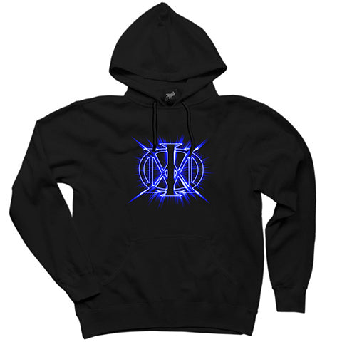 Dream Theater Blue Logo Siyah Kapşonlu Sweatshirt Hoodie