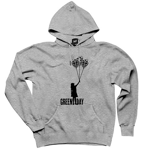 Green Day Girl Gri Kapşonlu Sweatshirt Hoodie
