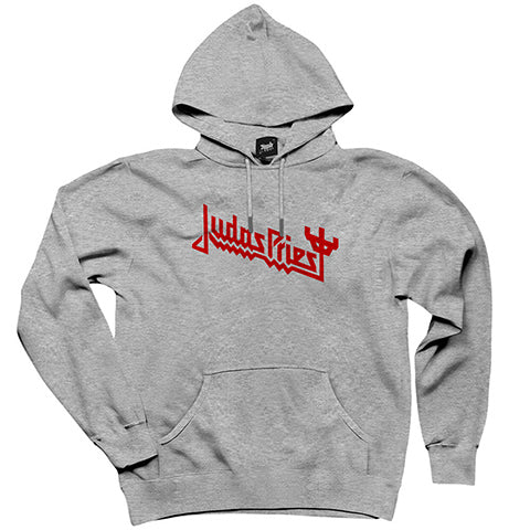 Judas Priest Logo 3 Gri Kapşonlu Sweatshirt Hoodie