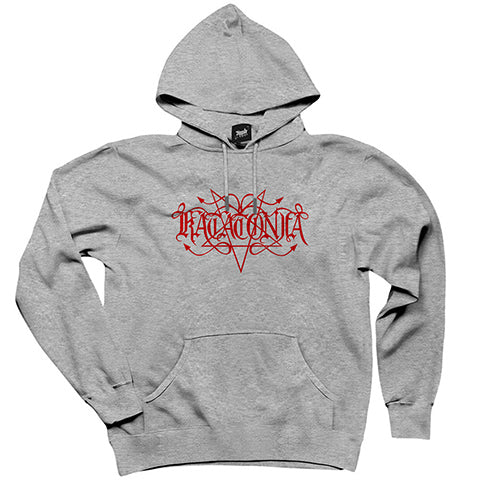 Katatonia Logo Red Gri Kapşonlu Sweatshirt Hoodie