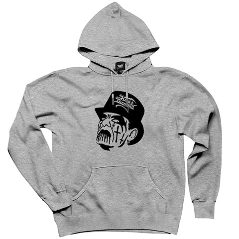 King Diamond Face Gri Kapşonlu Sweatshirt Hoodie