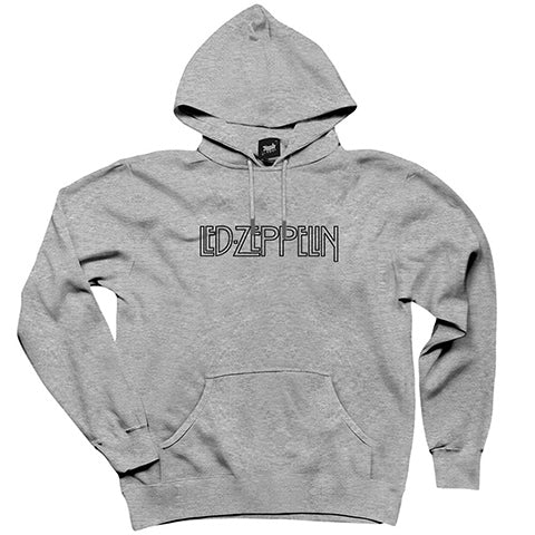 Led Zeppelin Logo 2 Gri Kapşonlu Sweatshirt Hoodie