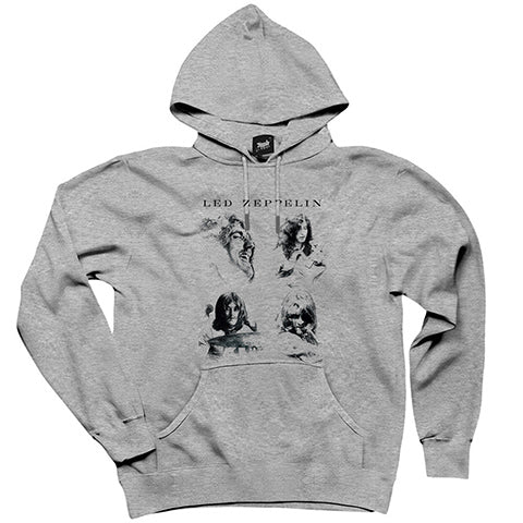 Led Zeppelin The Complete Gri Kapşonlu Sweatshirt Hoodie