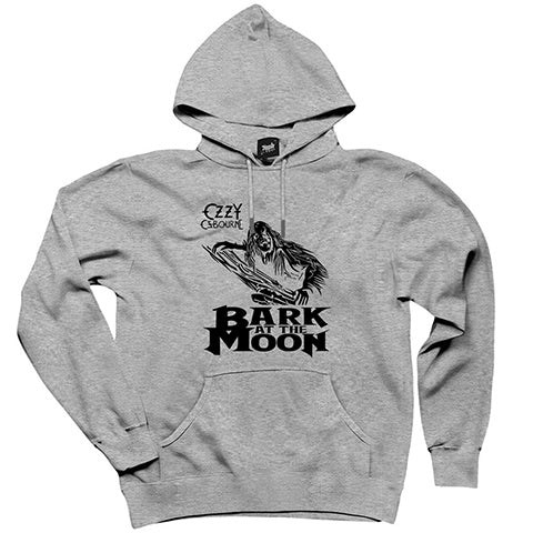 Ozzy Osbounre Bark At The Moon Gri Kapşonlu Sweatshirt Hoodie