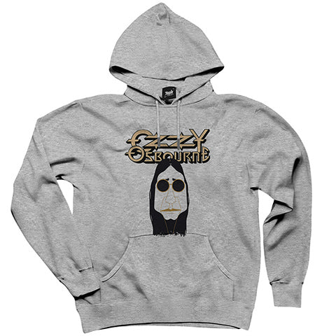 Ozzy Osbounre Drawing Gri Kapşonlu Sweatshirt Hoodie