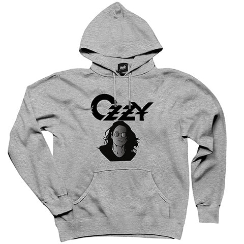 Ozzy Osbounre Head Gri Kapşonlu Sweatshirt Hoodie
